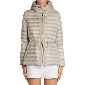 Moncler Raie beige hooded down filled coat